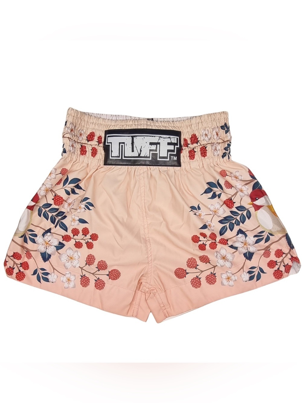 TUFF Peach Floral Women’s Shorts boxing MMA sz S